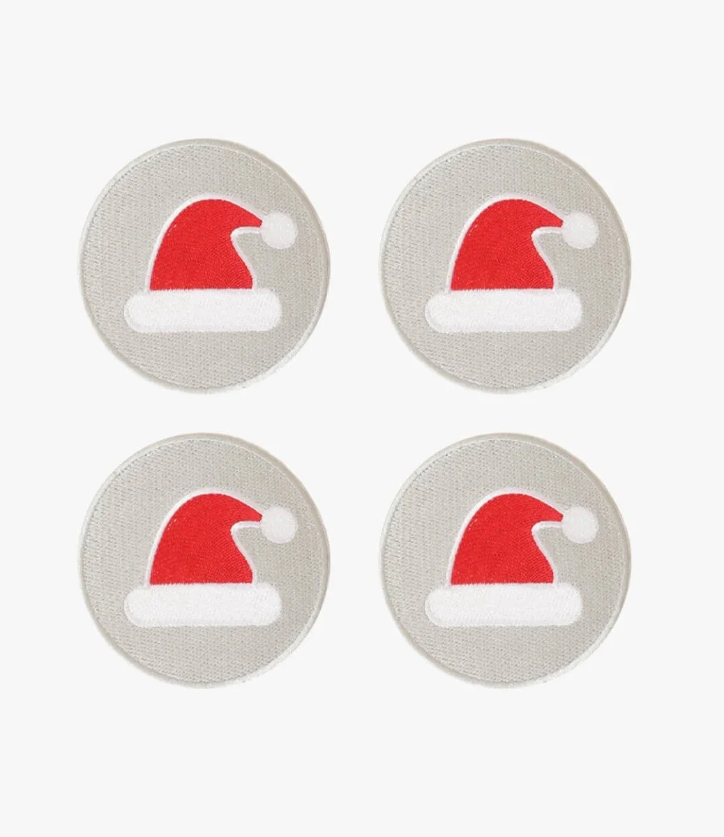 مجموعة قواعد أكواب عيد الميلاد من أربع قطع