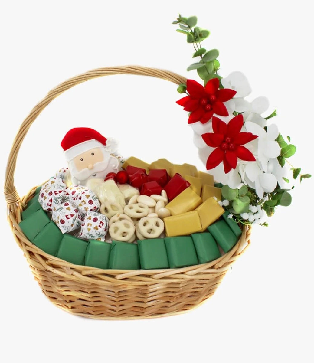 Christmas Santa Cookie Chocolate Large Basket 