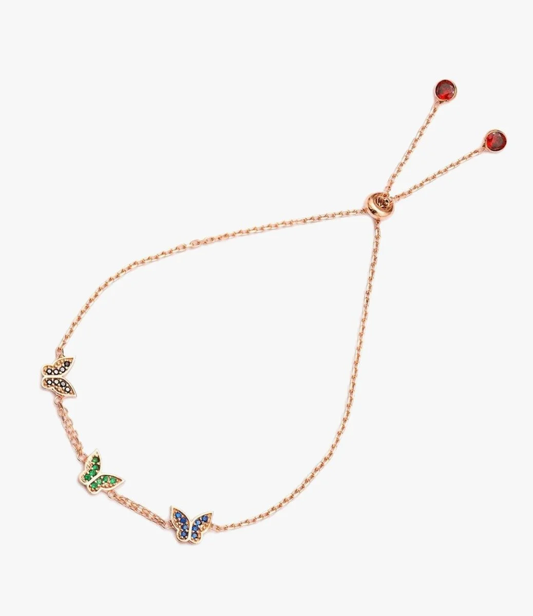 Colorful Butterflies Bracelet with Lock by NAFEES