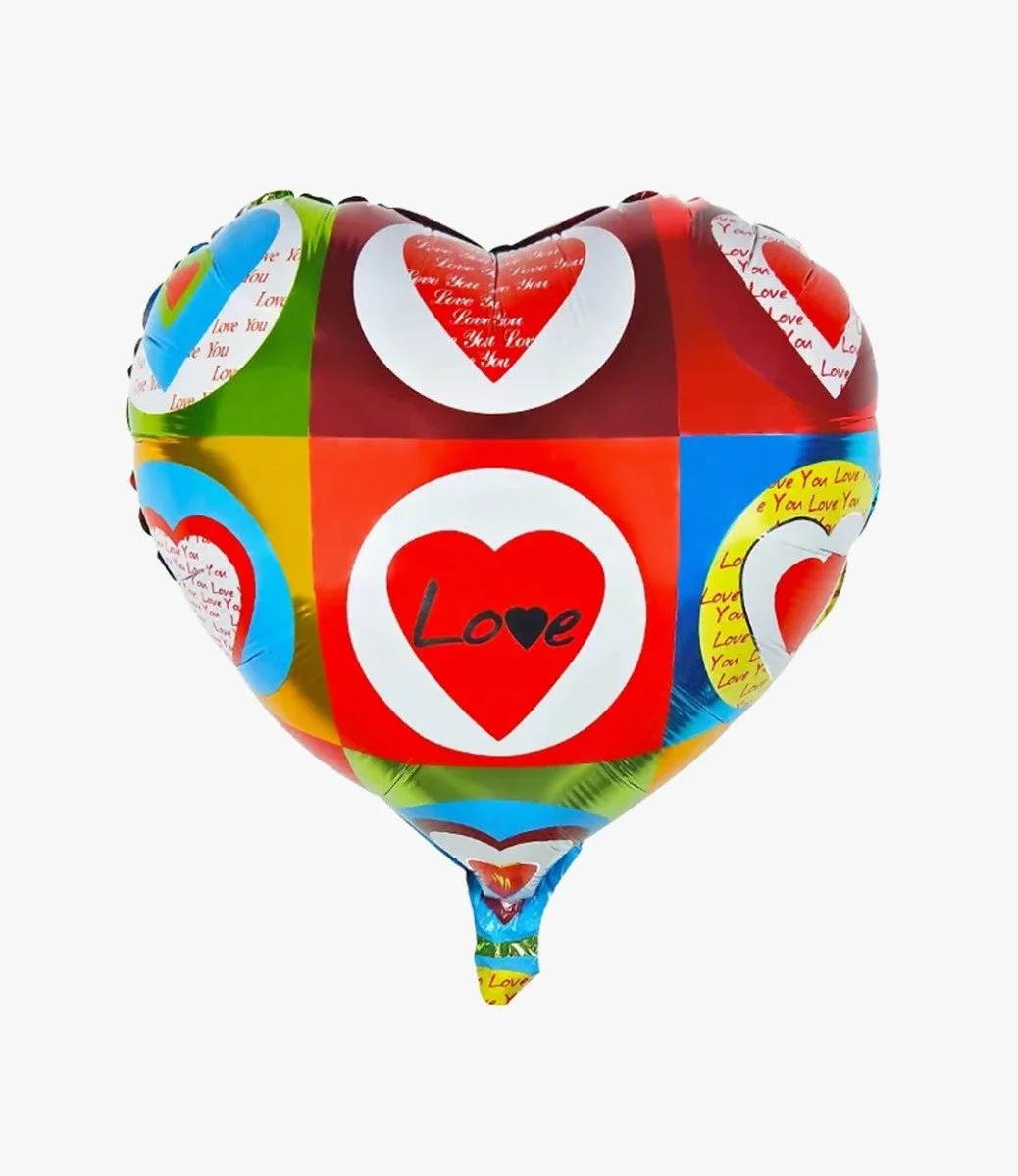 Colorful Heart Foil Balloon