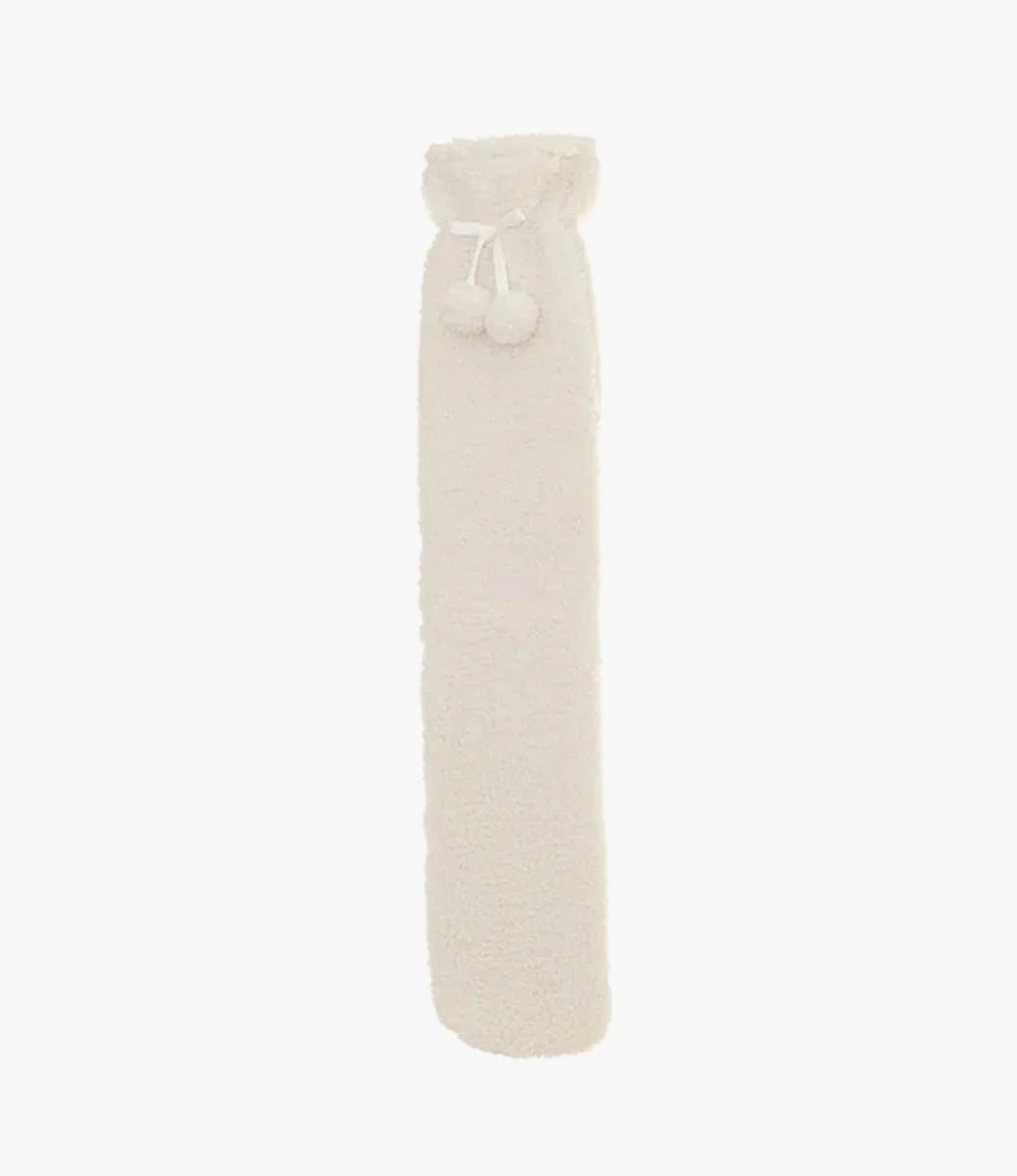 Cream Teddy Bouclé - Long Hot Water Bottle By Aroma Home