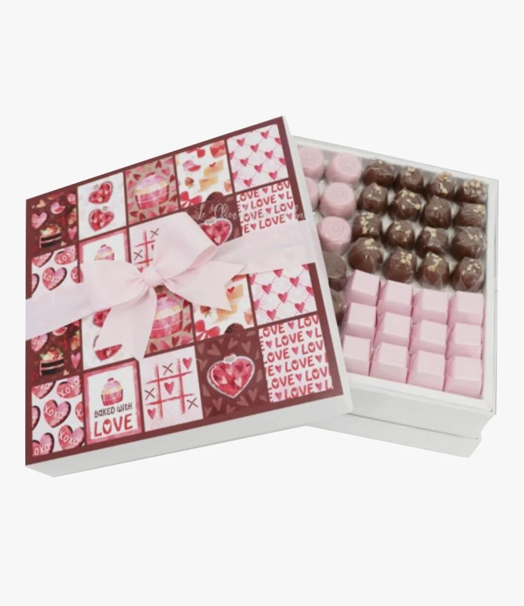 كب كيك قلوب عيد الحب الفاخرة صندوق شوكولاتة من لو شوكوليتير دبي