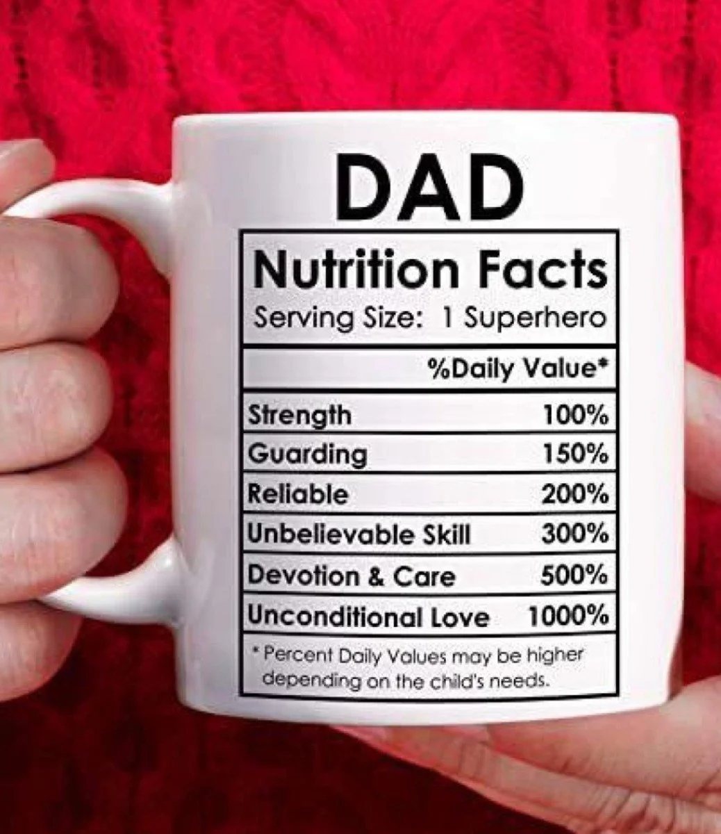 كوب حقائق التغذية للأب