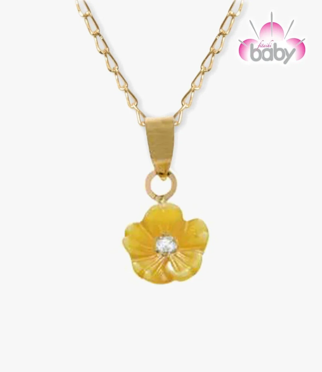 Yellow Diamond Floral Necklace