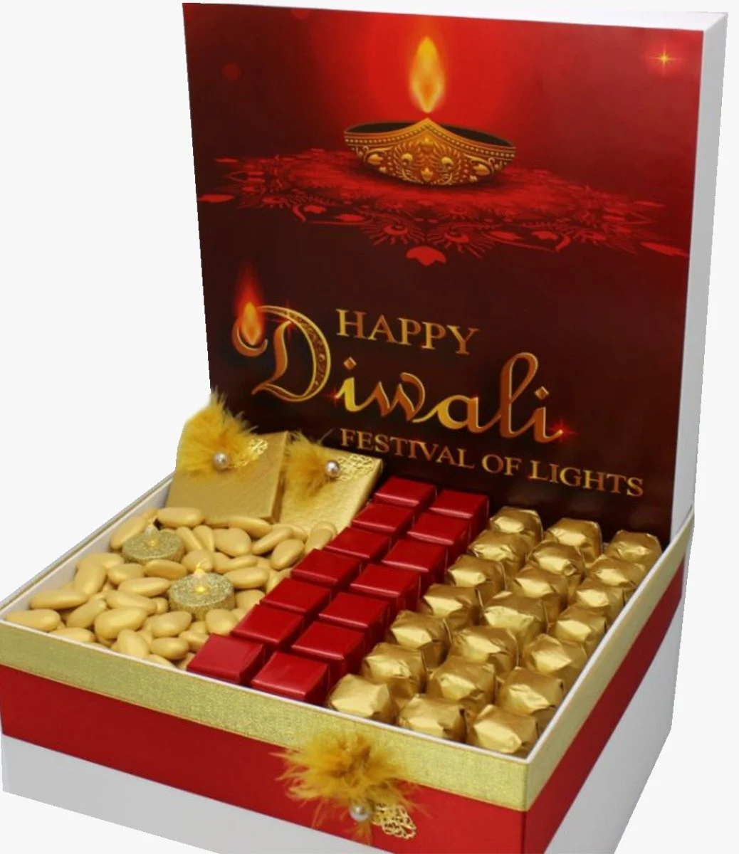 Diwali Festival Of Lights Elegant Chocolate Hamper by Le Chocolatier