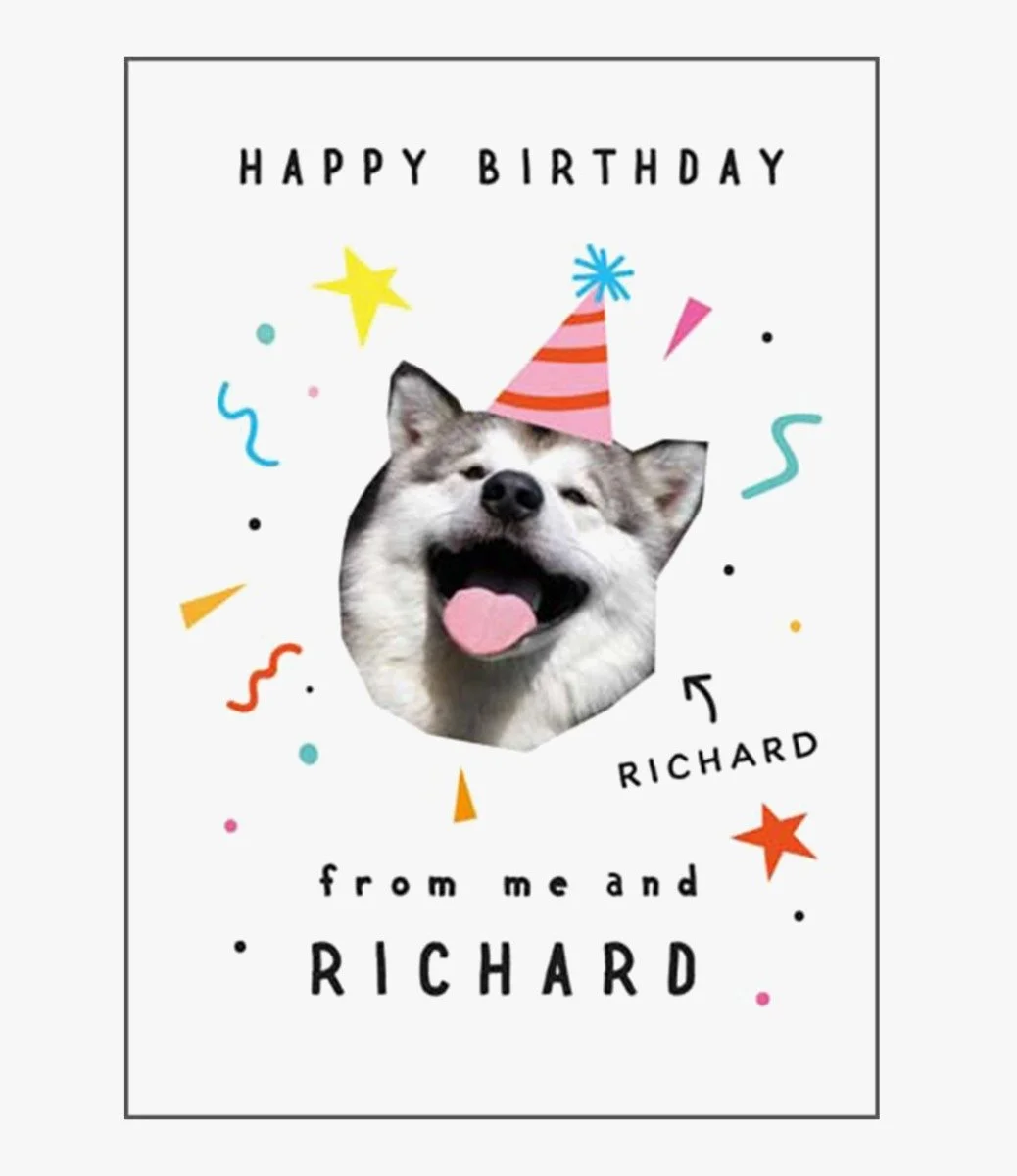 بطاقة تهنئة كلب يسمى ريتشارد بواسطة هوسفينجر