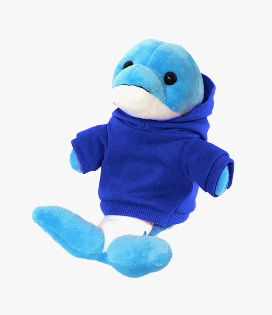 Blue Dolphin with Blue Hoodie 20cm by Fay Lawson