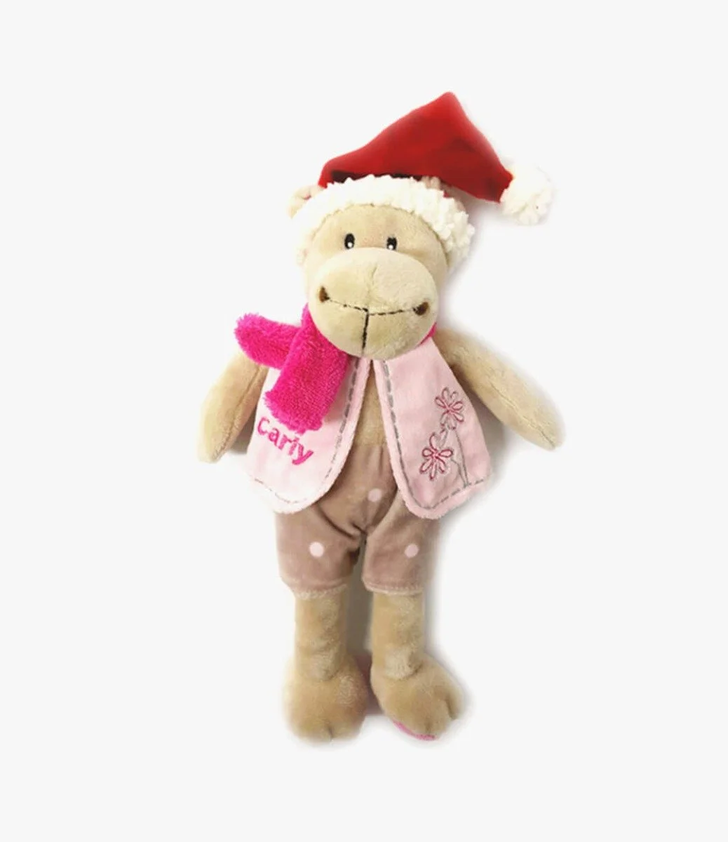 Pink Dressed Camel 28cm with Santa Hat by Fay Lawson