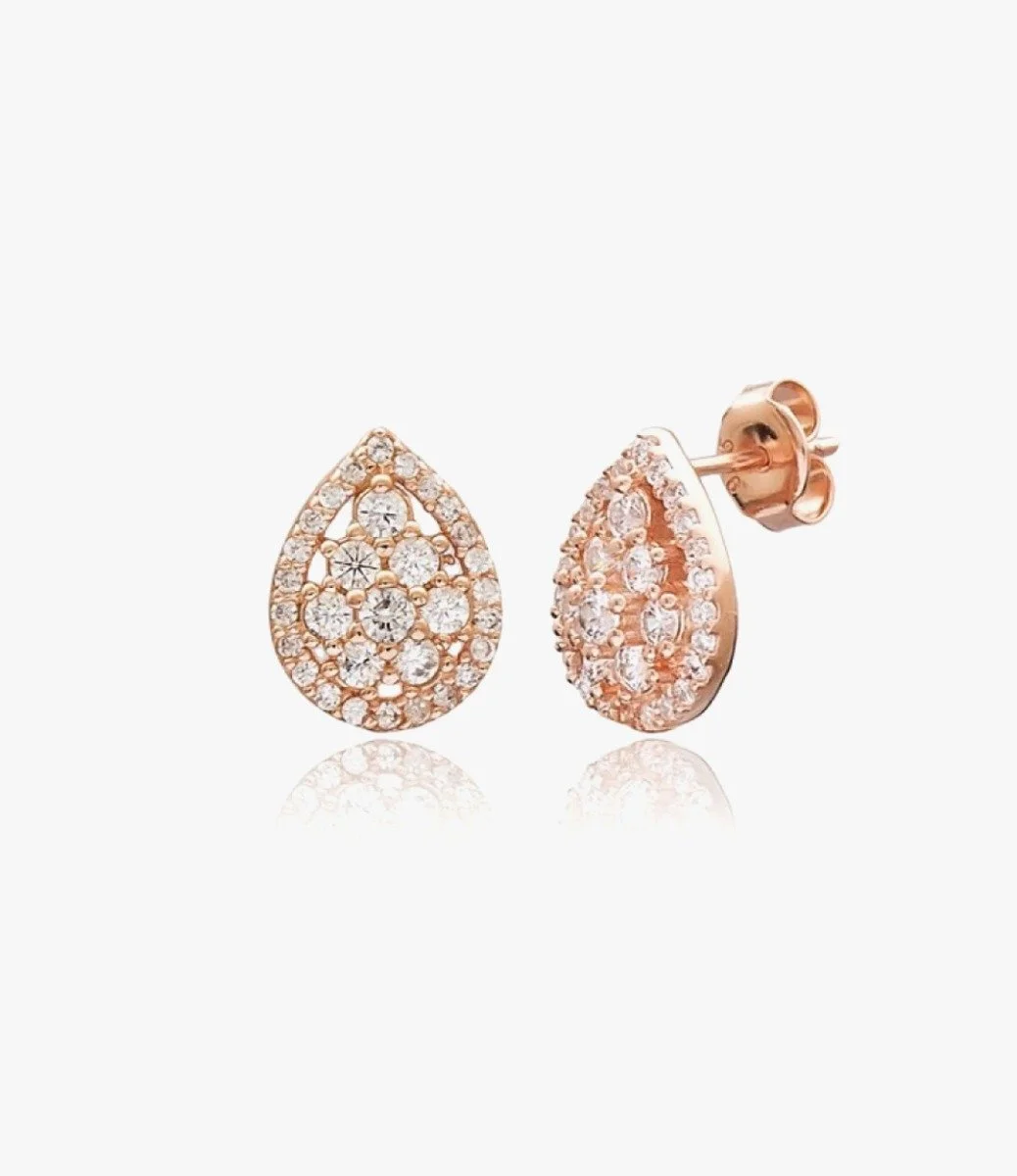 Studded Drop Earrings With Original Gold-plated Zircon by NAFEES