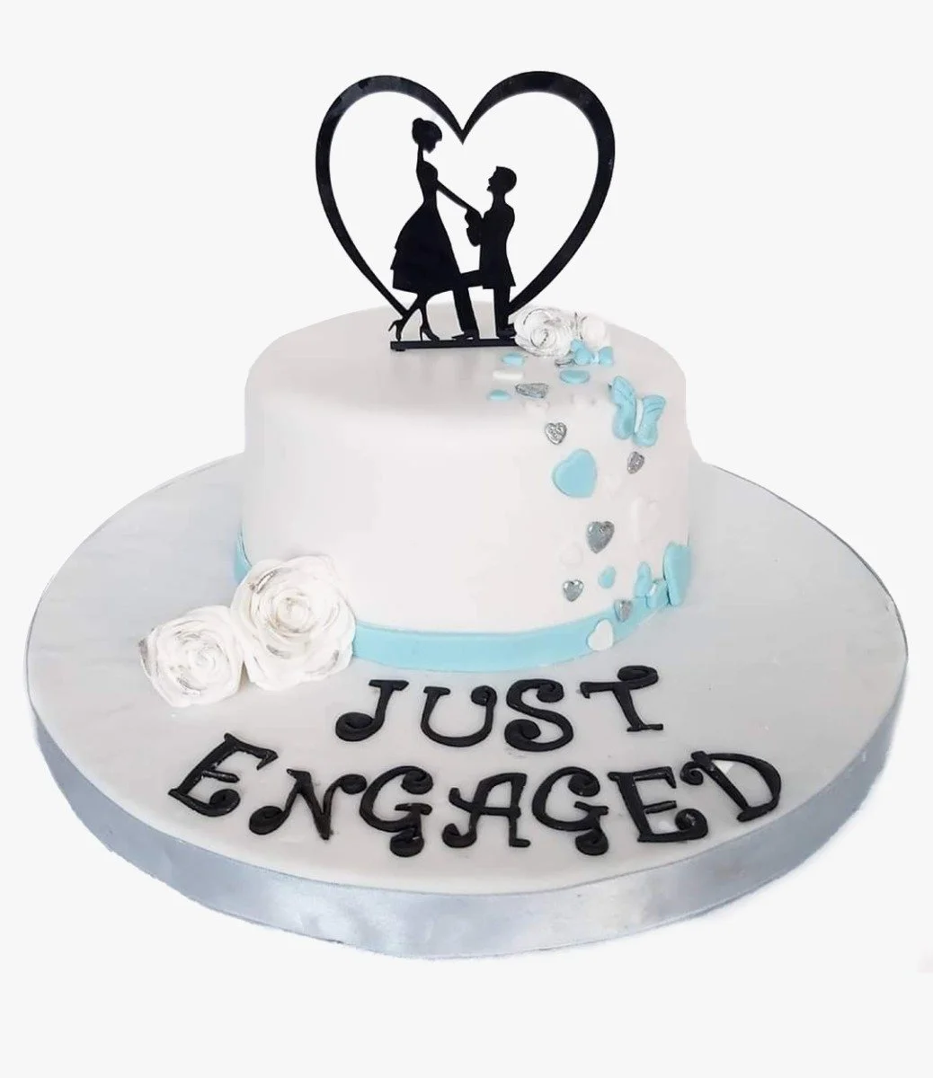 Engagement Blue Cake