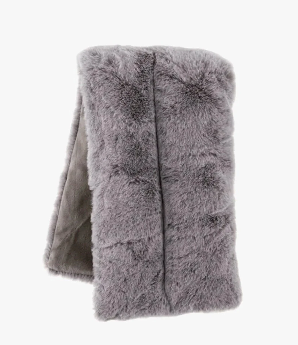Faux Fur Body Wrap - Grey By Aroma Home