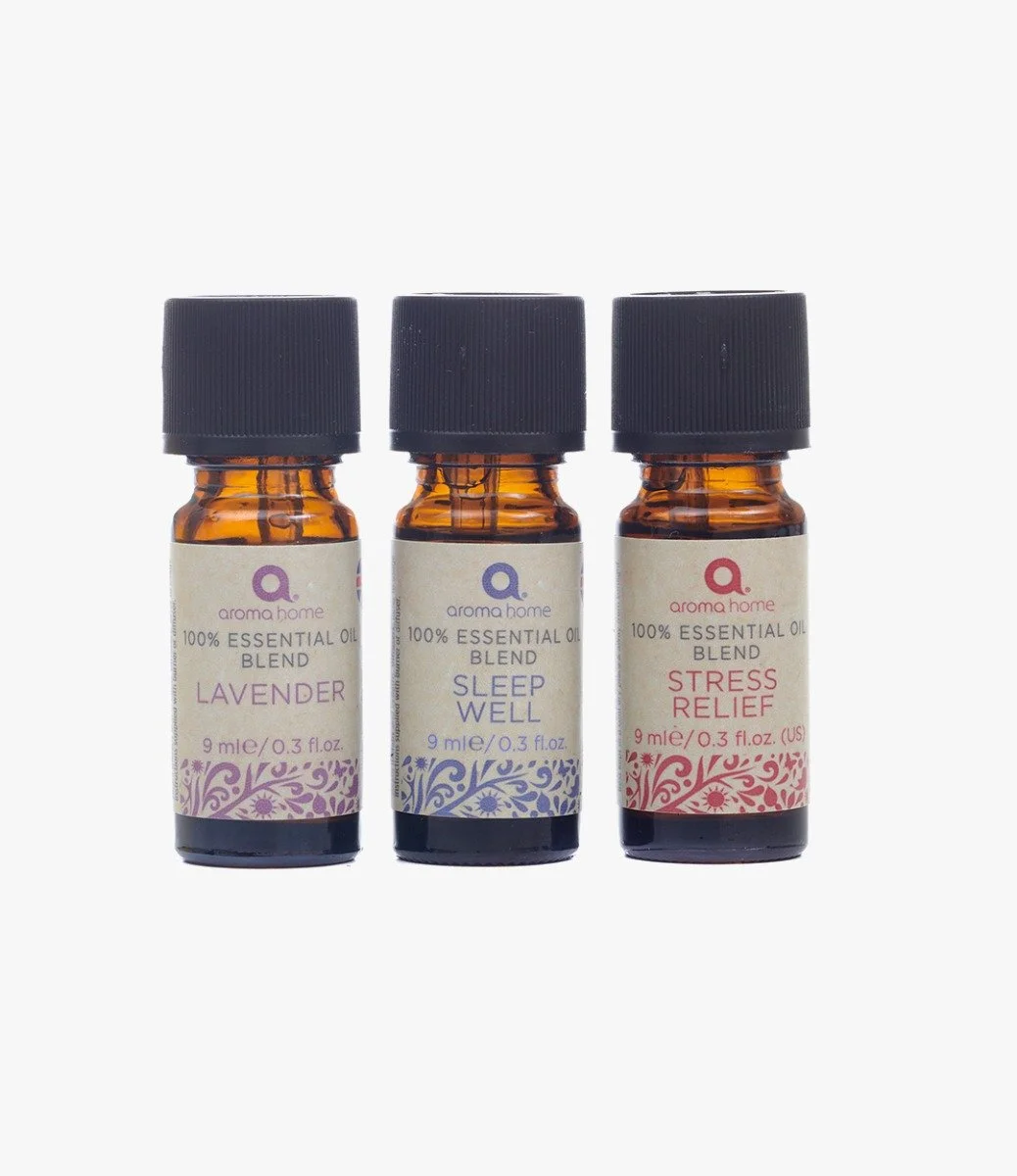 Favourites - 3 X 9ml 100% Essential Oils (Lavender, Sleep Well, Stress Relief) By Aroma Home
