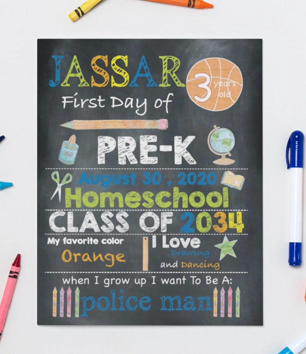 First Day of School Sign Basketball Design