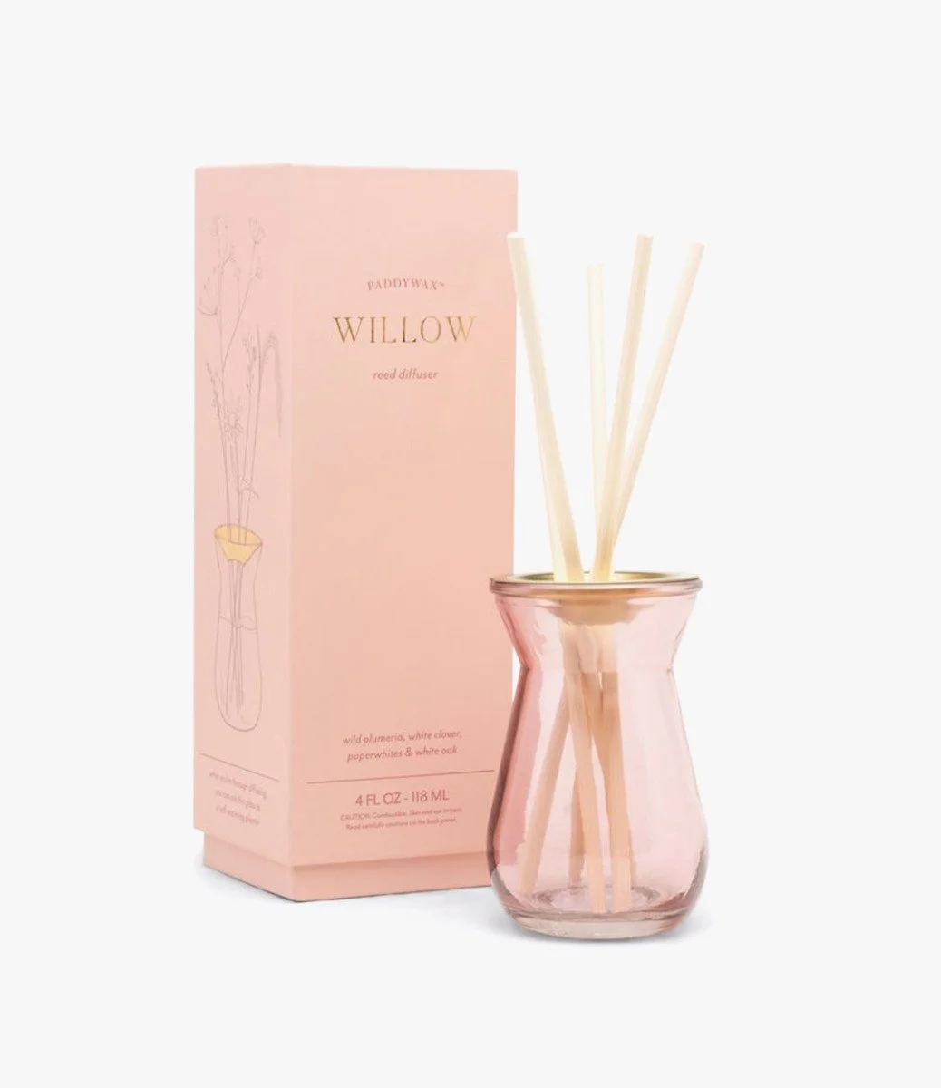 Flora Bulb 4fl oz Pink Glass Diffuser Willow by Paddywax