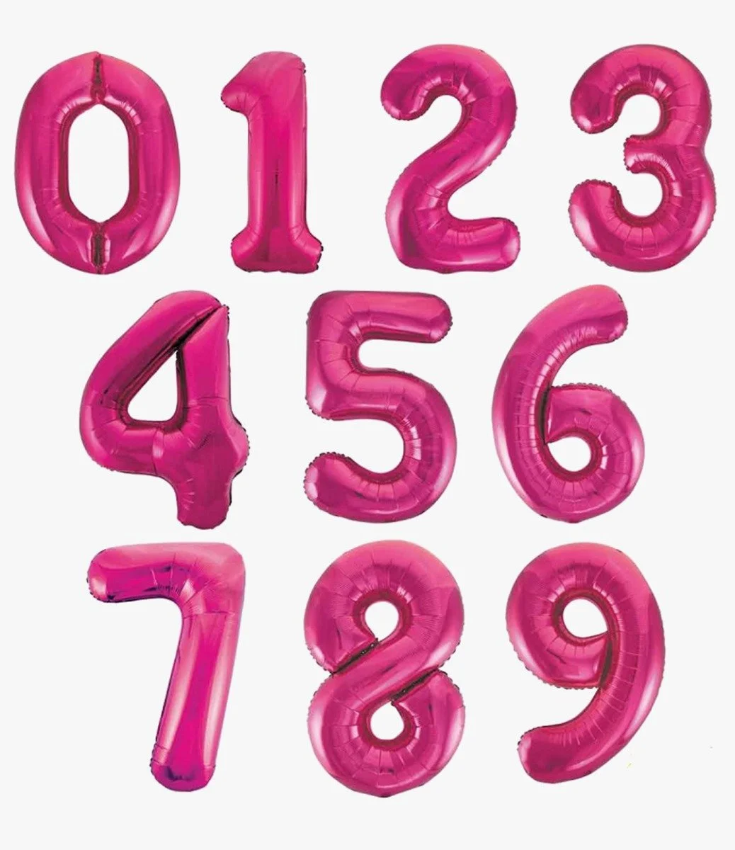 Foil Large Number Pink Balloon