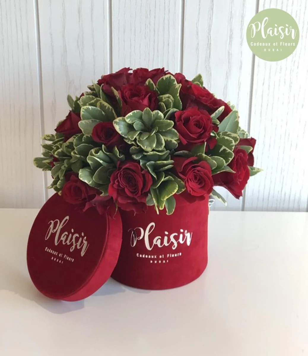 Mini Fresh Red Rose Dome With Pittosporum By Plaisir