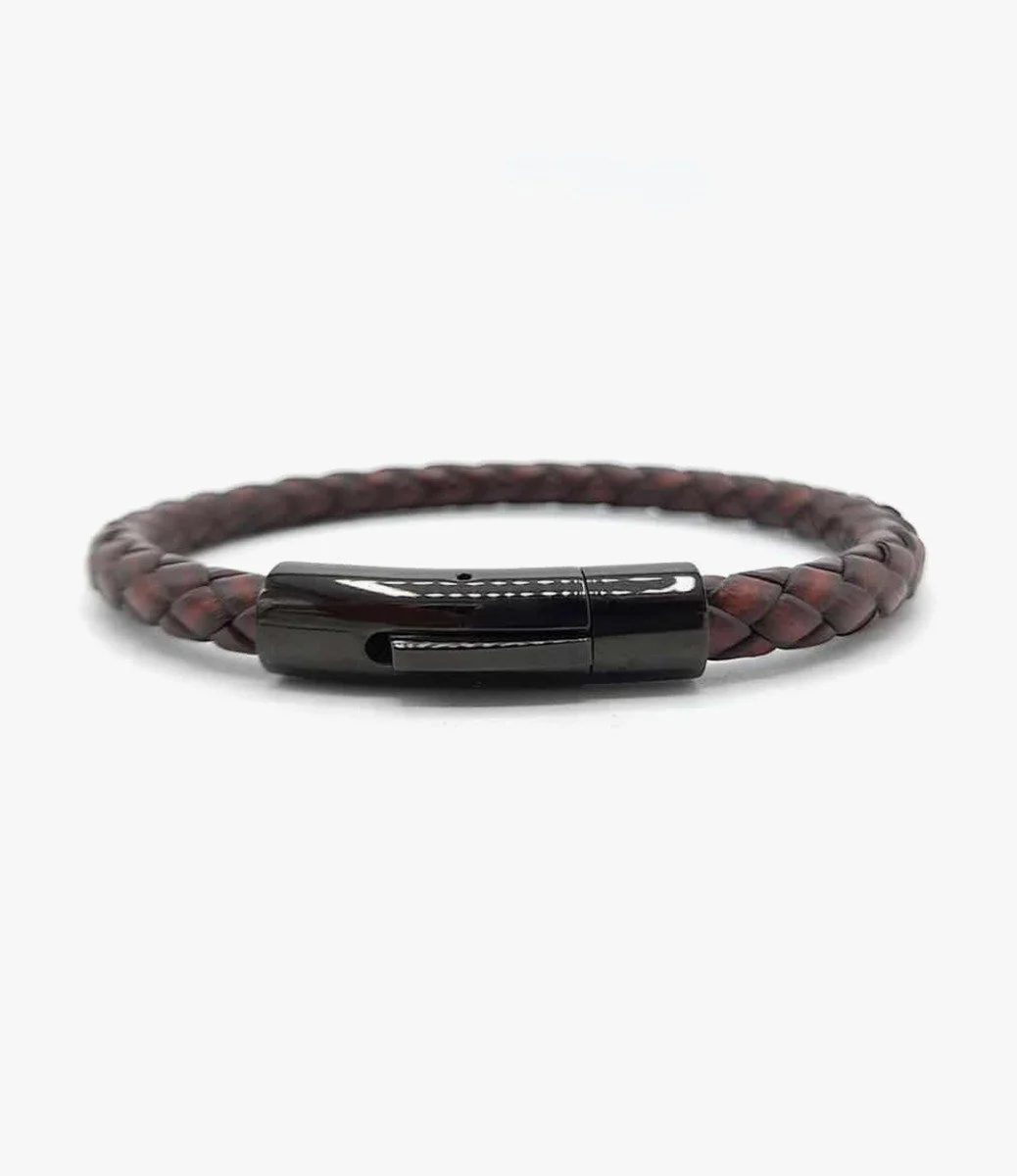 Genuine Braided Brown leather Bracelet 4
