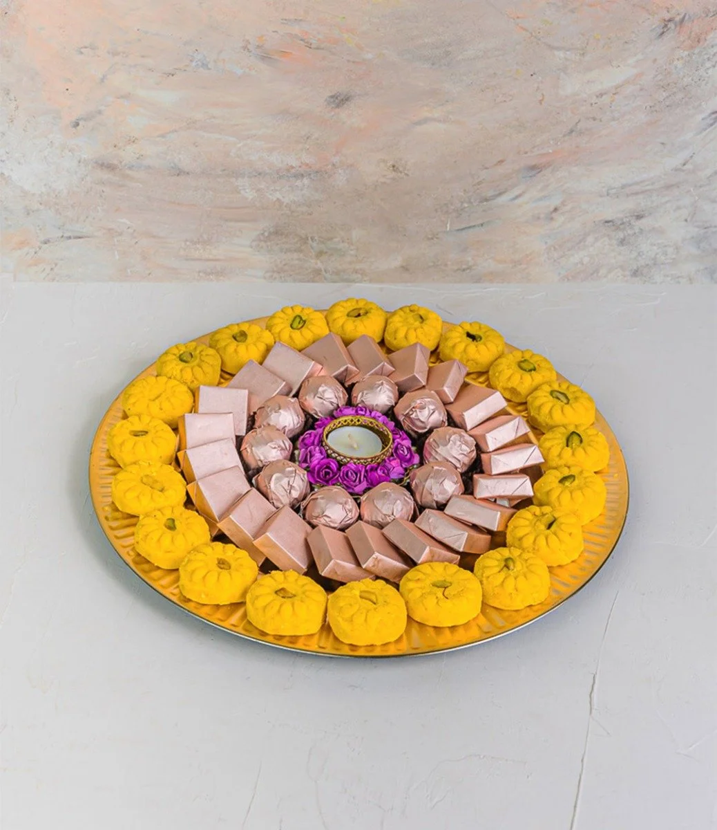 Gift Tray with Diya by NJD