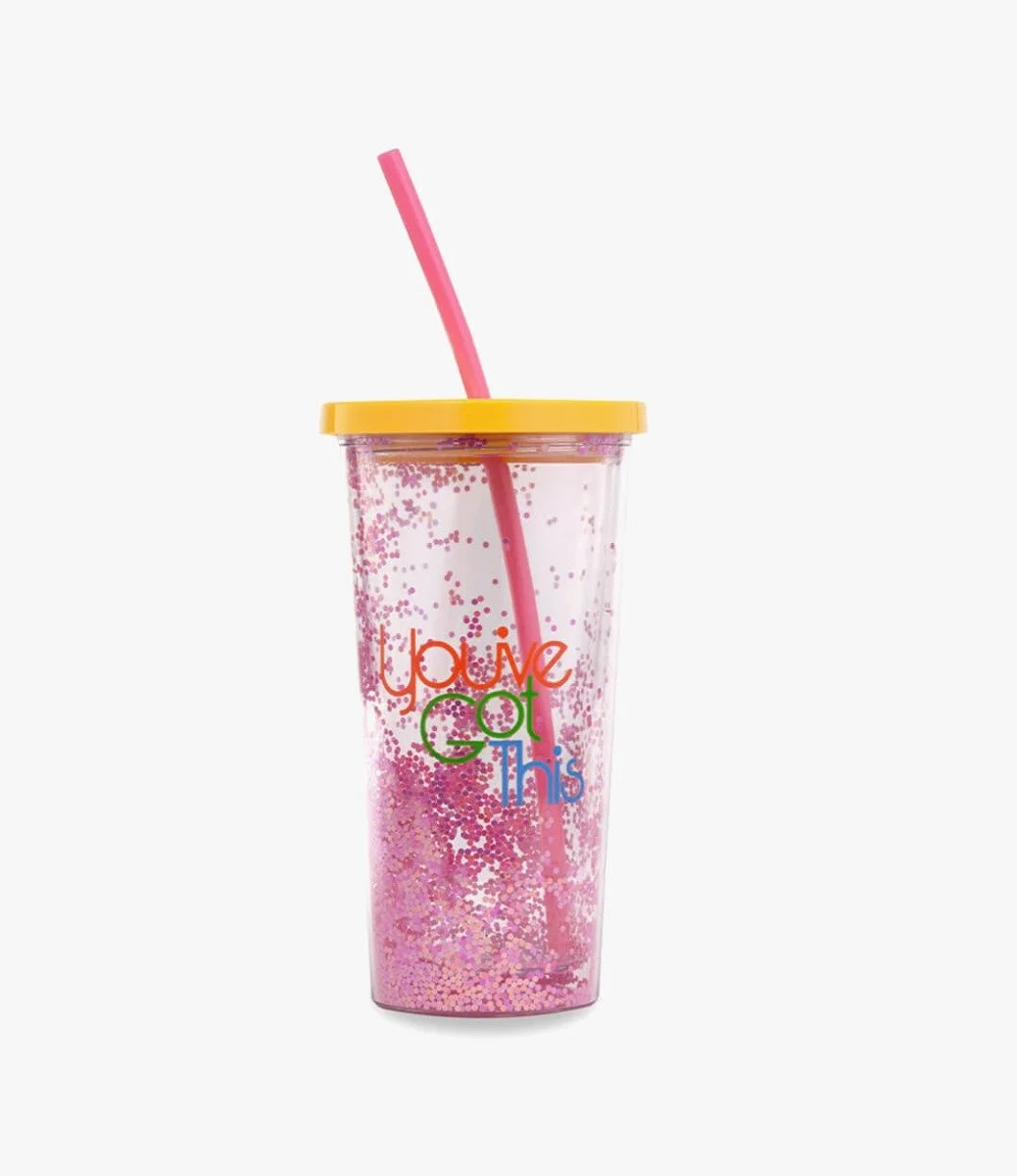 Glitter Bomb Sip Sip Tumbler with Straw, You've Got This by Ban.do
