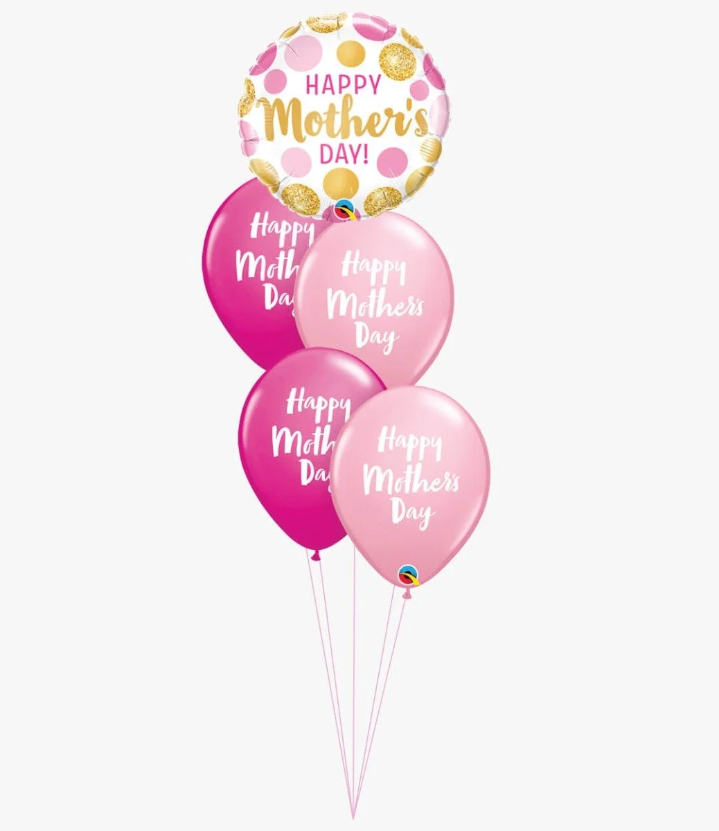 Gold and Pink  Happy Mothers Day Balloon Bundle