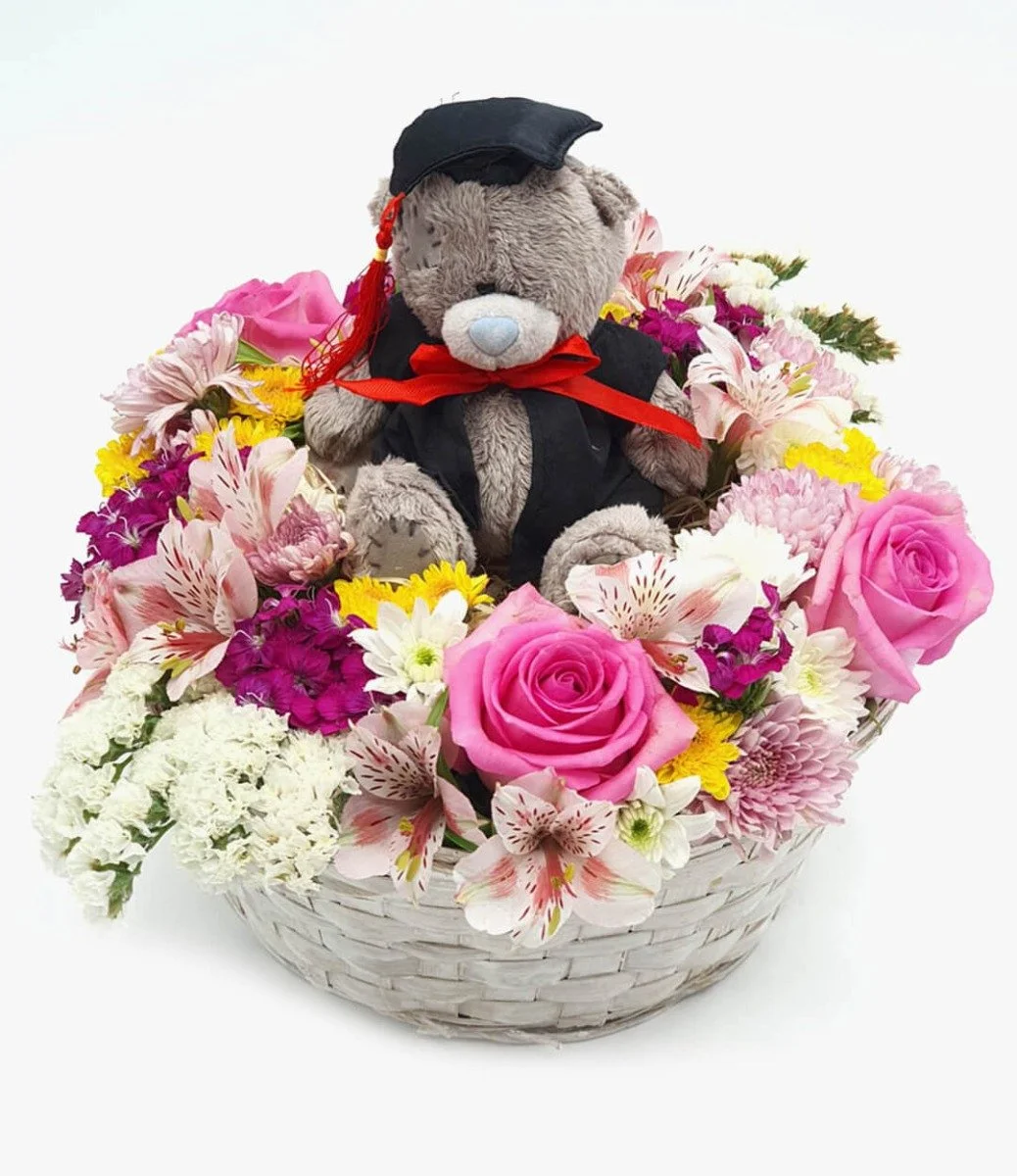 Graduation Flower Basket 