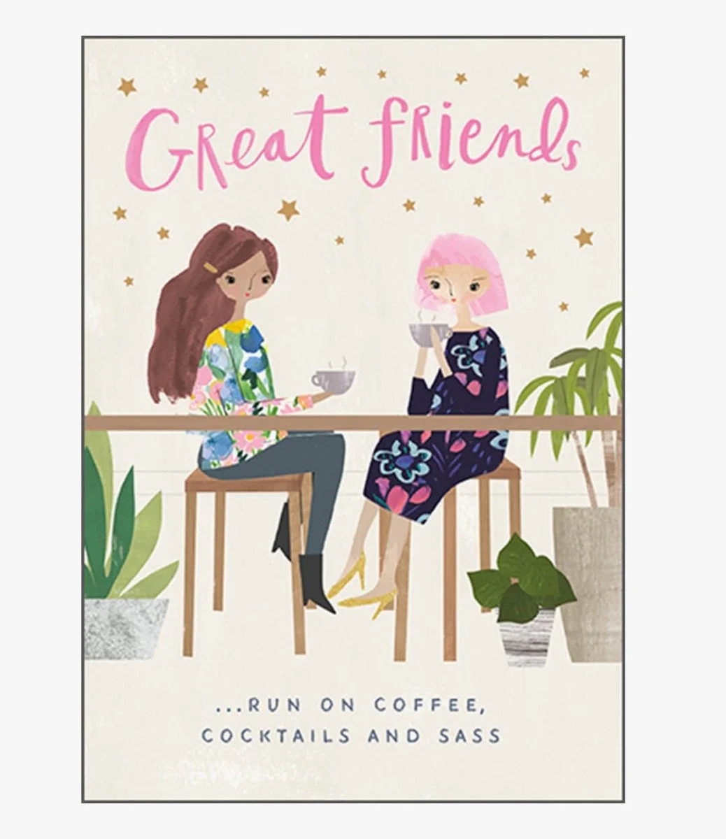 Great Friends Run On Coffee Greeting Card by Hey Girl