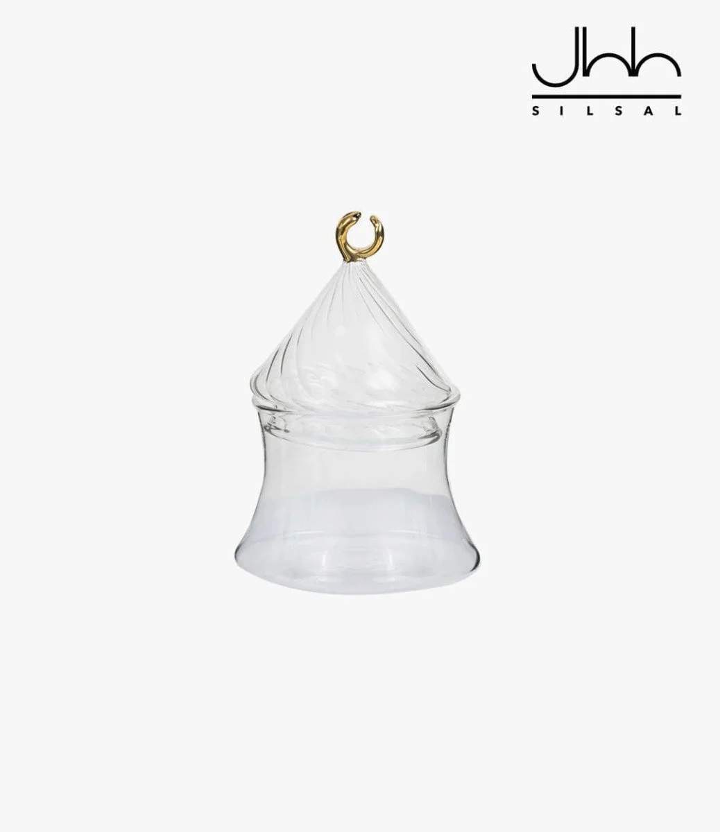 Handblown Glass Crescent Jar (S) by Silsal