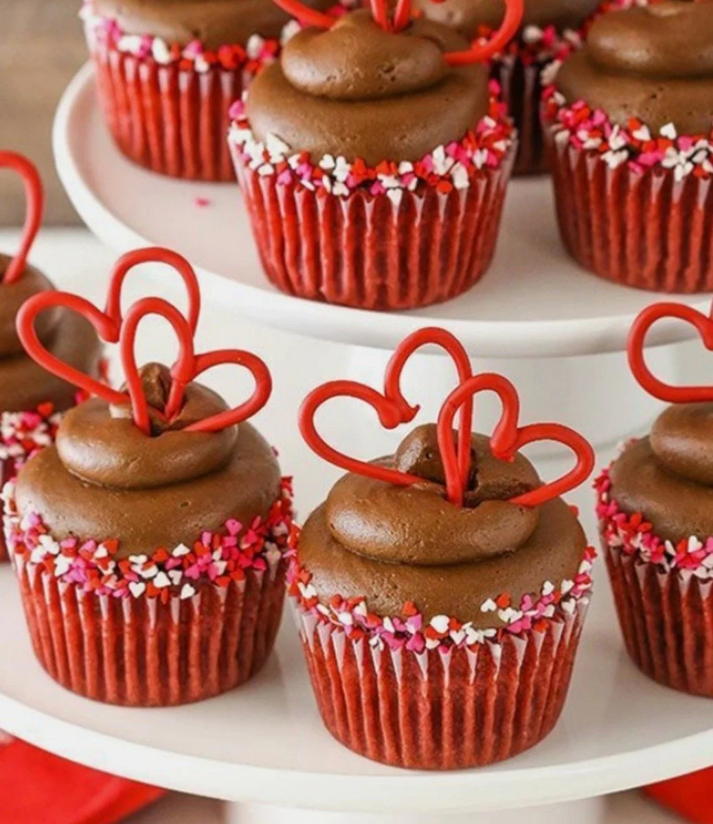 Heart Sign Cupcakes