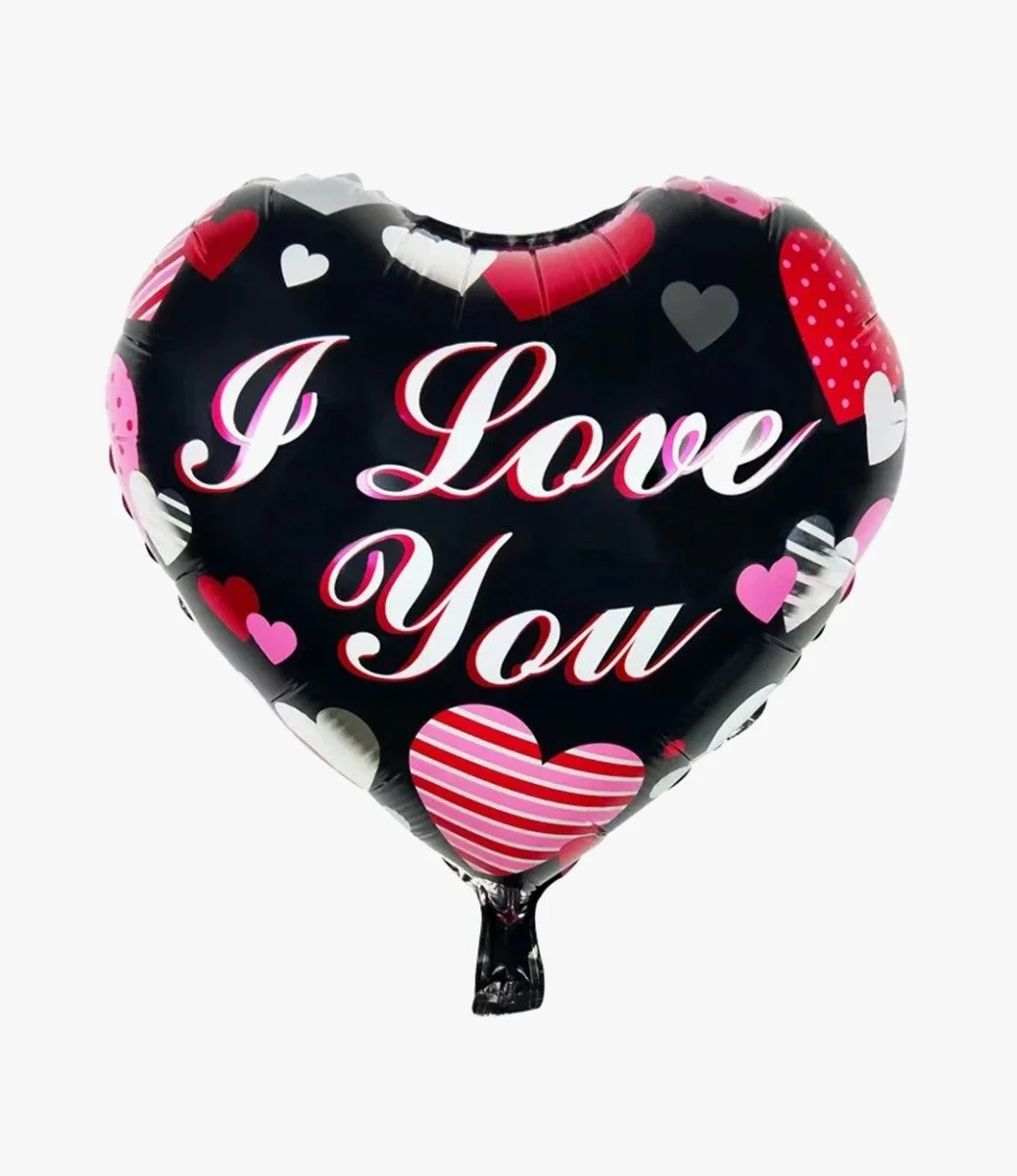 I Love You Black Foil Balloon