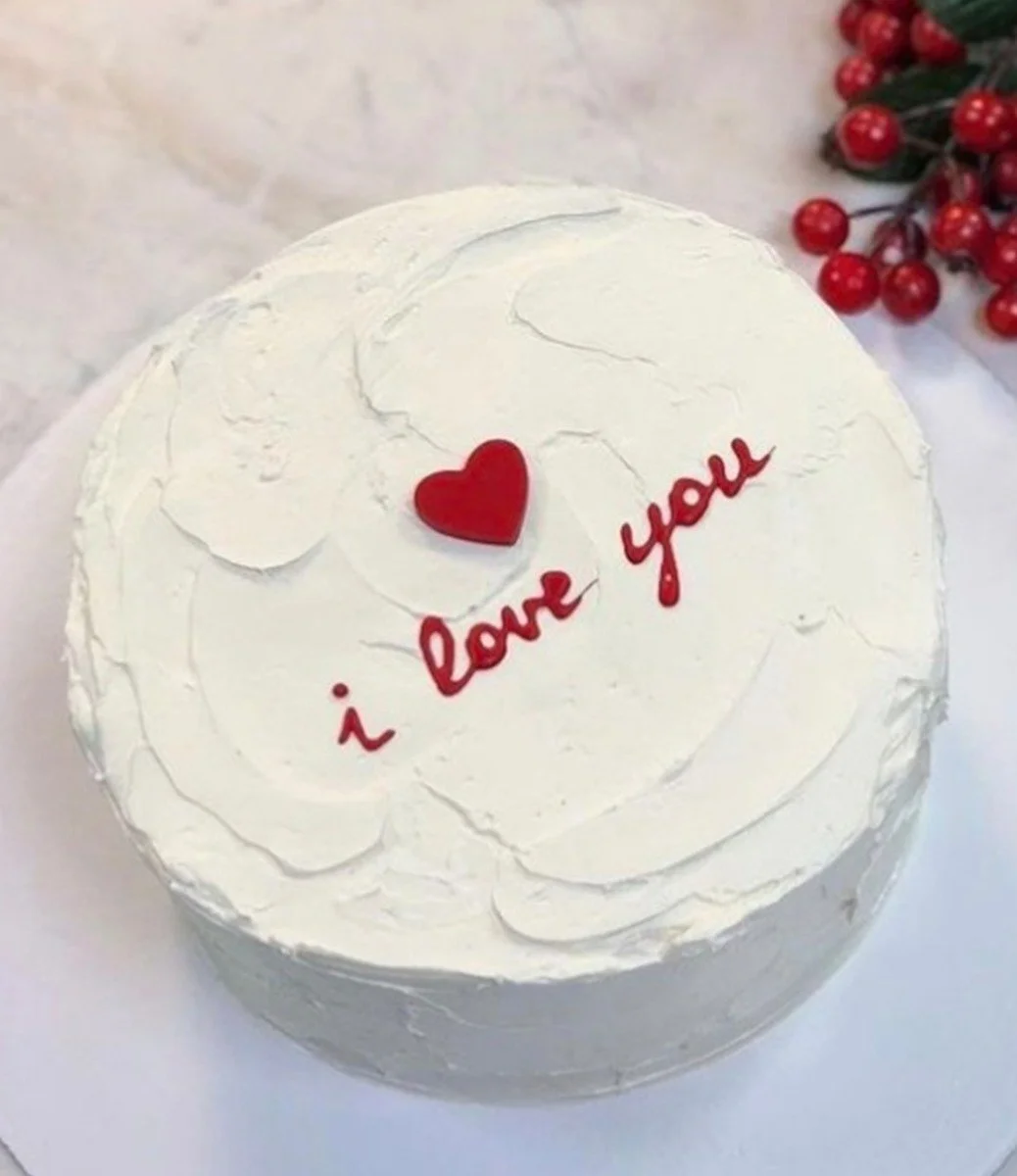 I Love You White Cake