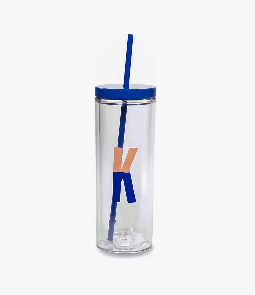 Initial Tumbler With Straw (Sparks of Joy), K by Kate Spade New York