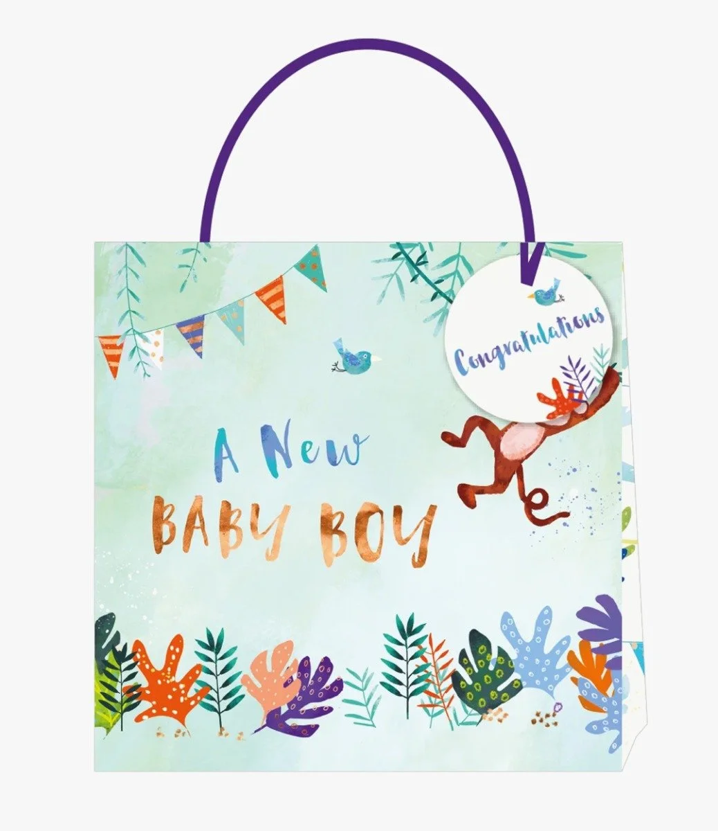 Jack & Lily Baby Boy Monkey Medium Gift Bag
