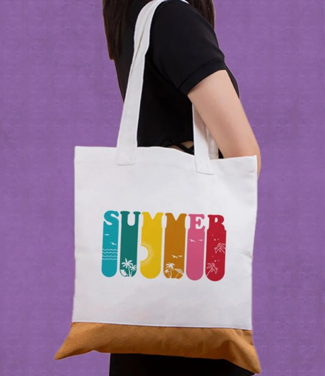 حقيبة جوت بيتش مع حقيبة صغيرة توتي للنساء بتصميم Summer