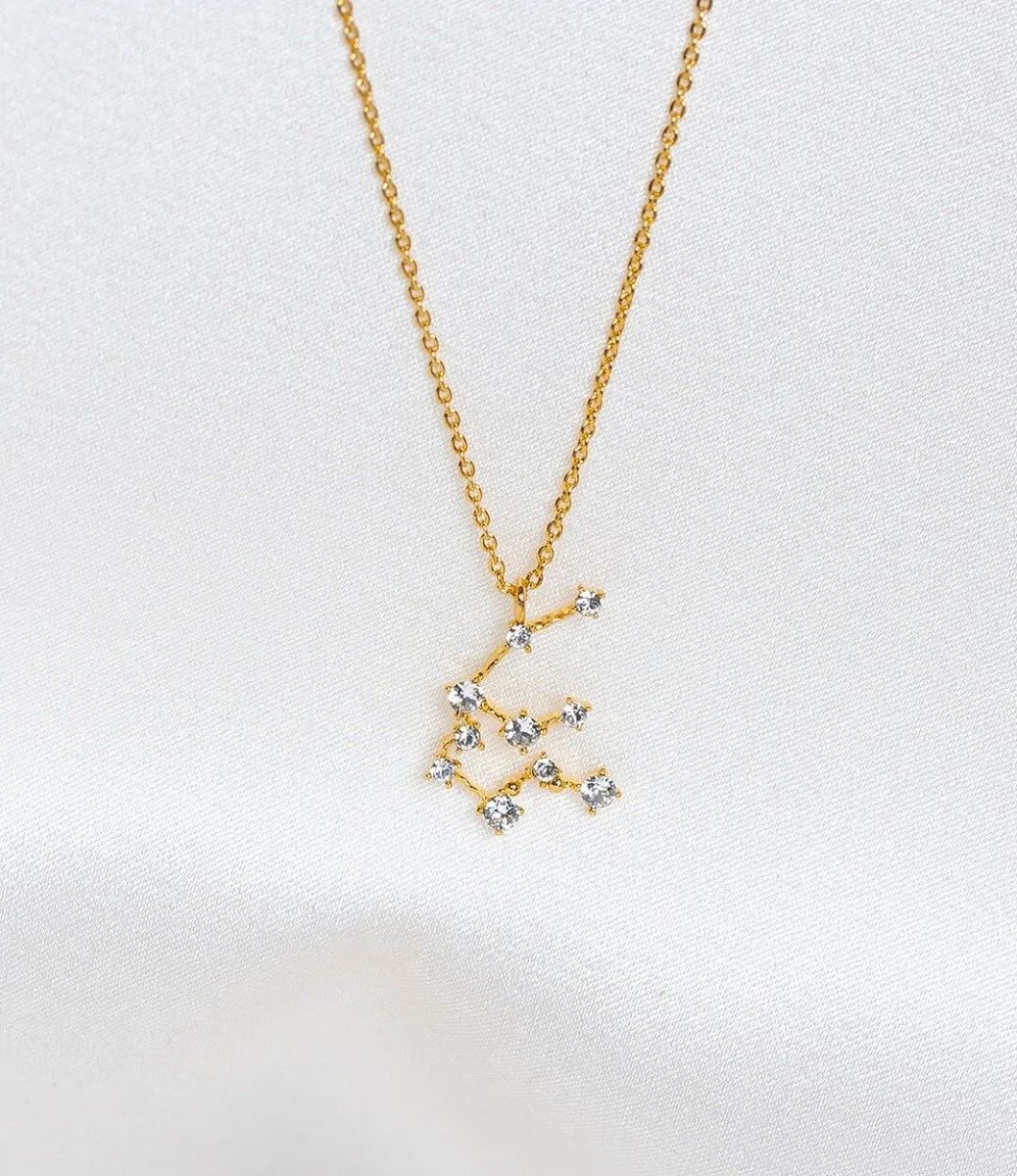 Aquarius Star Sign Necklace - Gold By Lily & Rose
