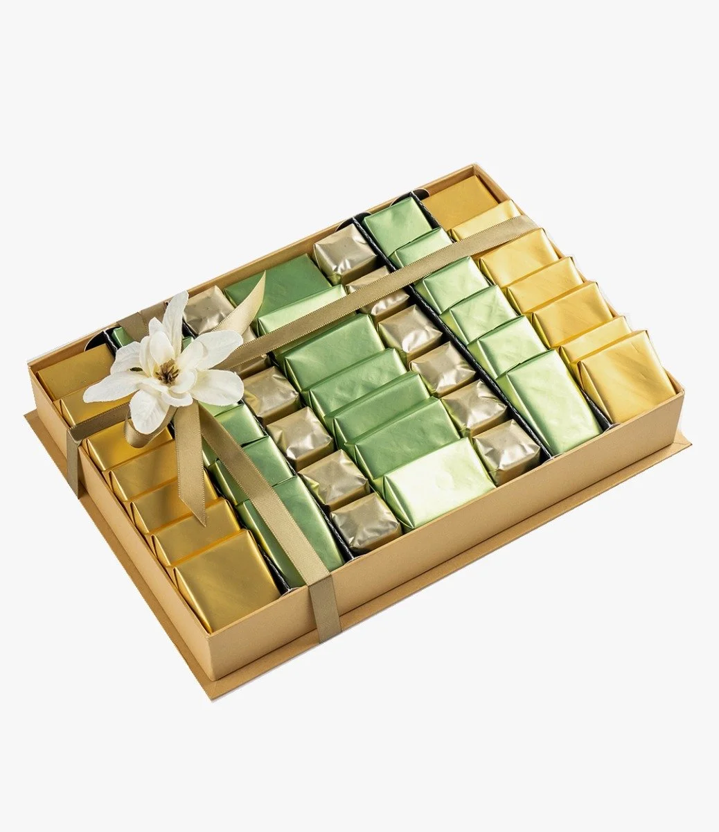 Lime Green Mixed Chocolate Box by Hazem Shaheen Delights  