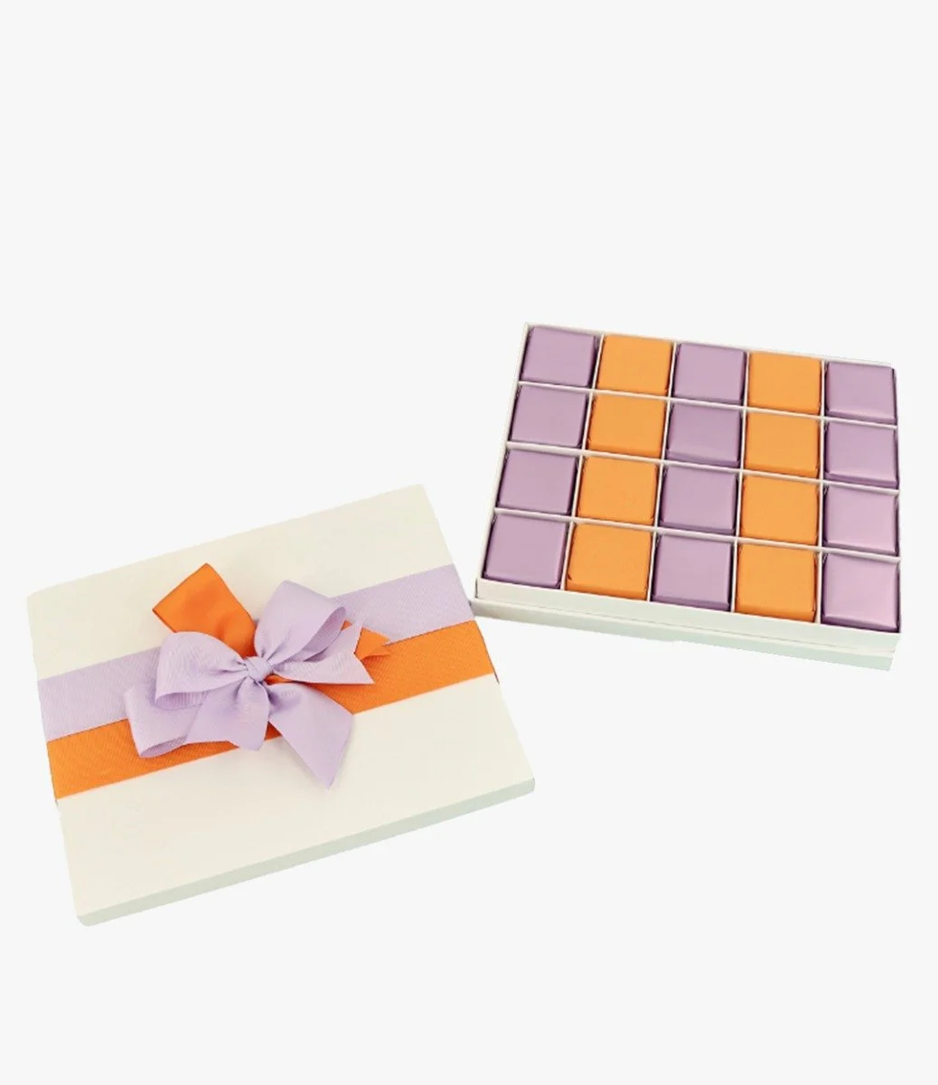 Luxury Purple Orange 20 Piece Chocolate Box by Le Chocolatier