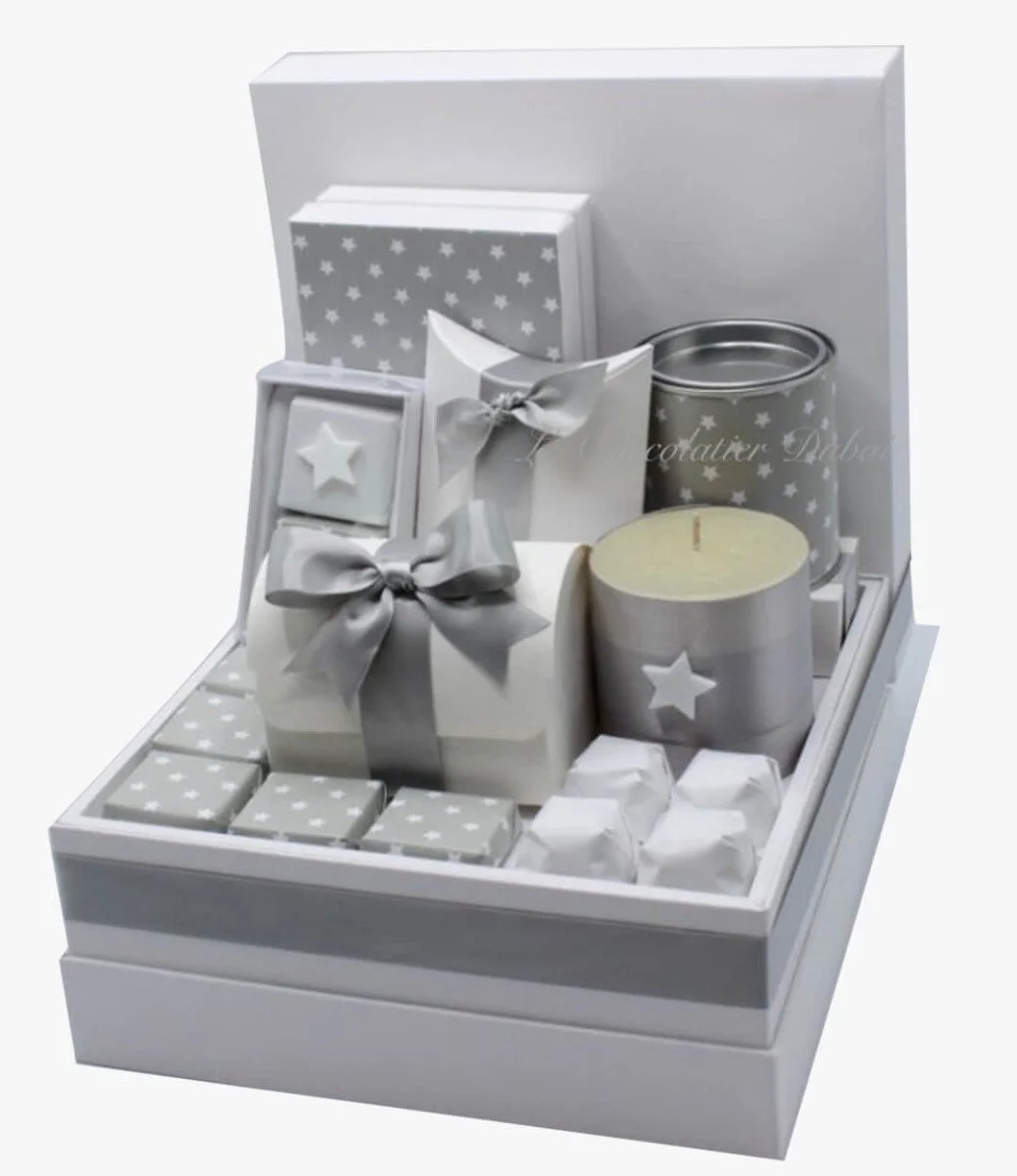 Luxury Silver Stars Chocolate & Sweets Hamper 2 By Le Chocolatier