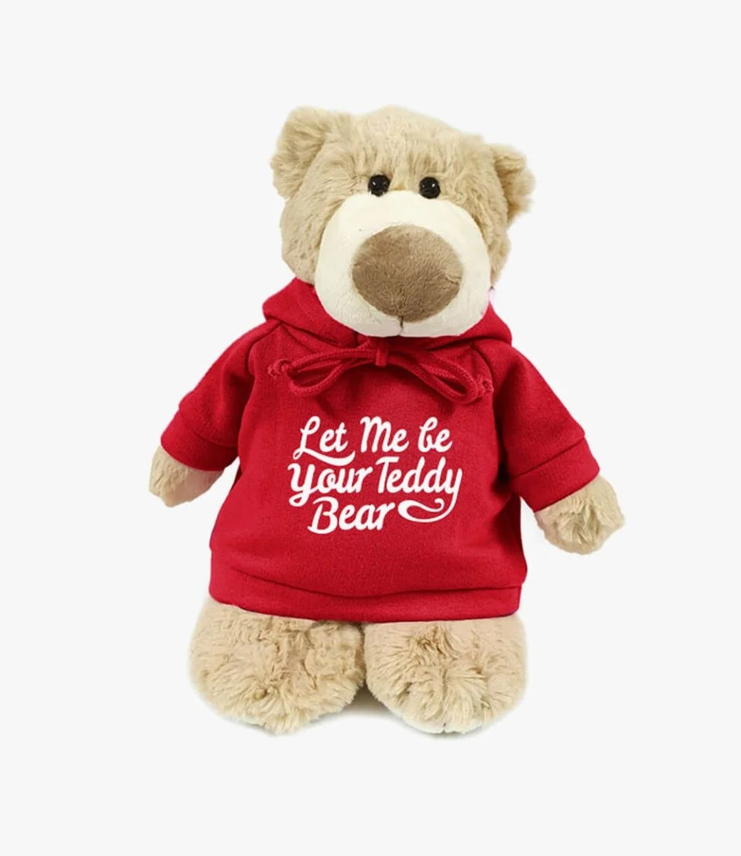 Mascot Bear 28cm in Red Hoodie by Fay Lawson