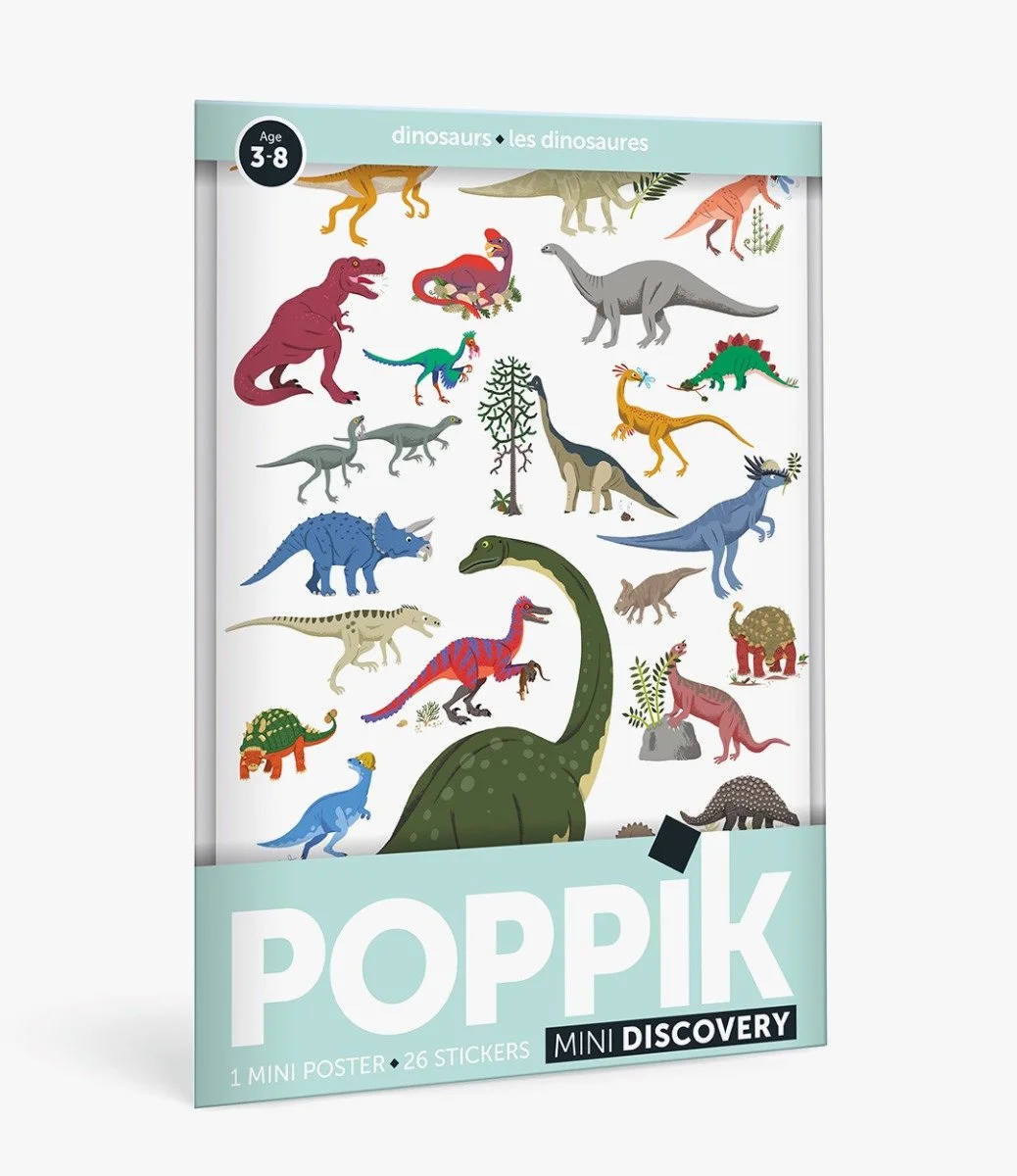 Mini Sticker Poster - Dinosaurs (+26 Stickers) By Poppik