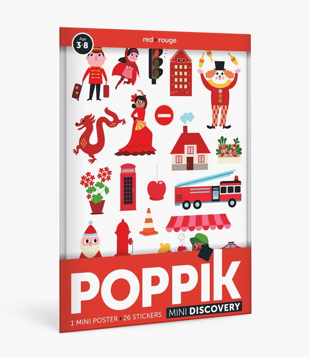 Mini Sticker Poster - Learning Colours (Red) By Poppik