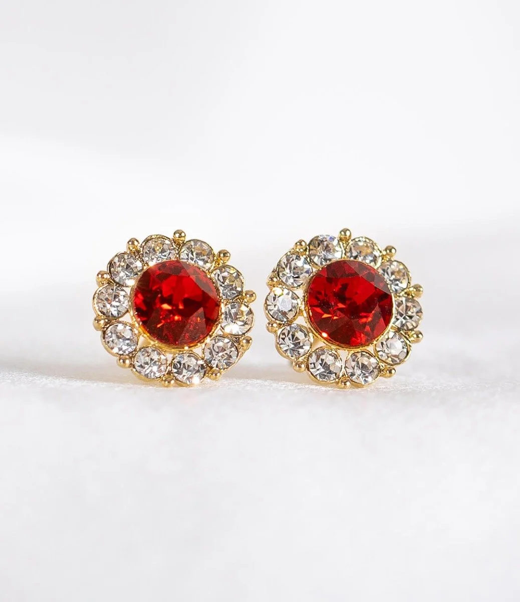 Miss Sofia Earrings- Scarlet Red By Lily & Rose