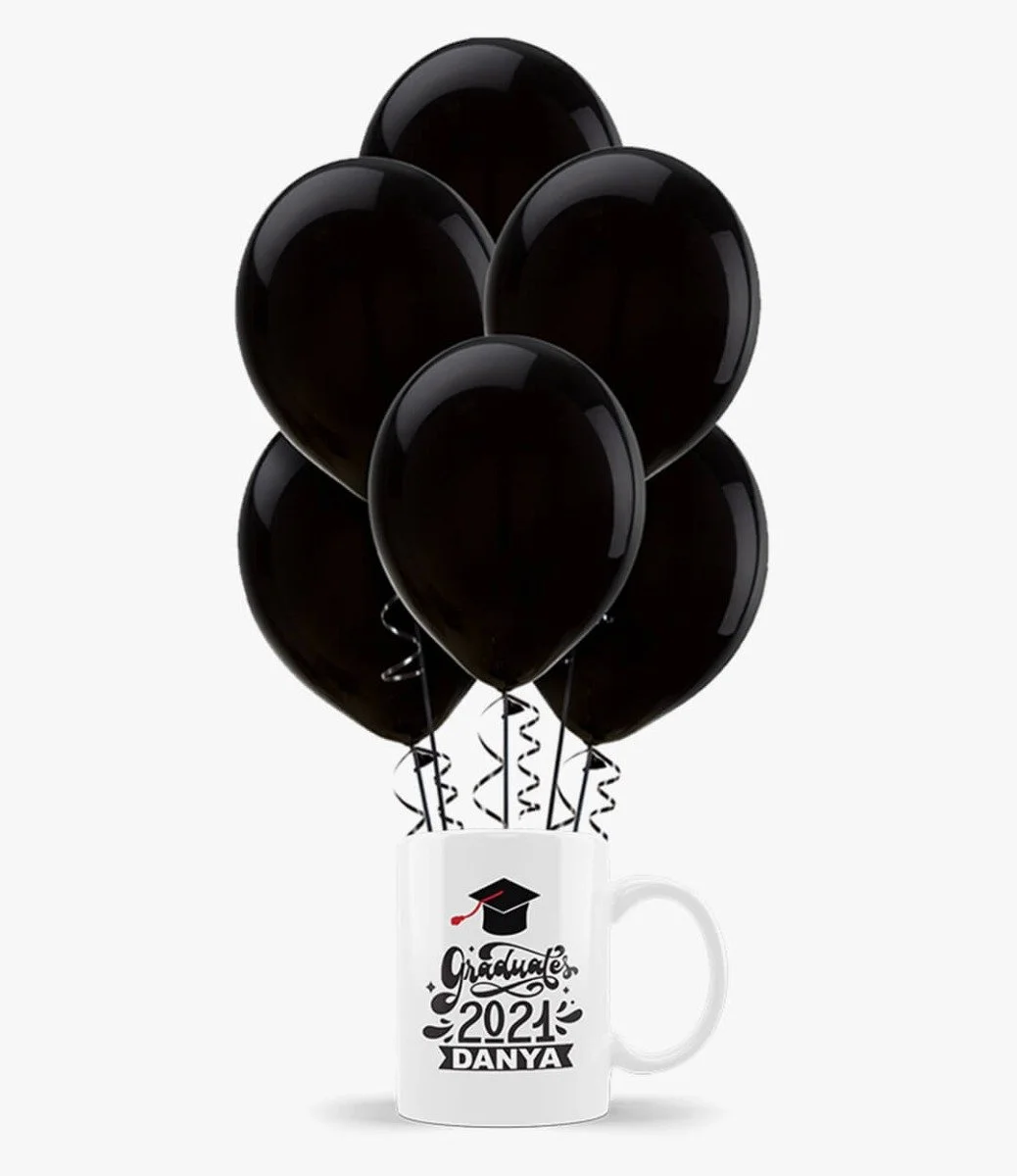 Mug and Black Latex Balloon Bundle