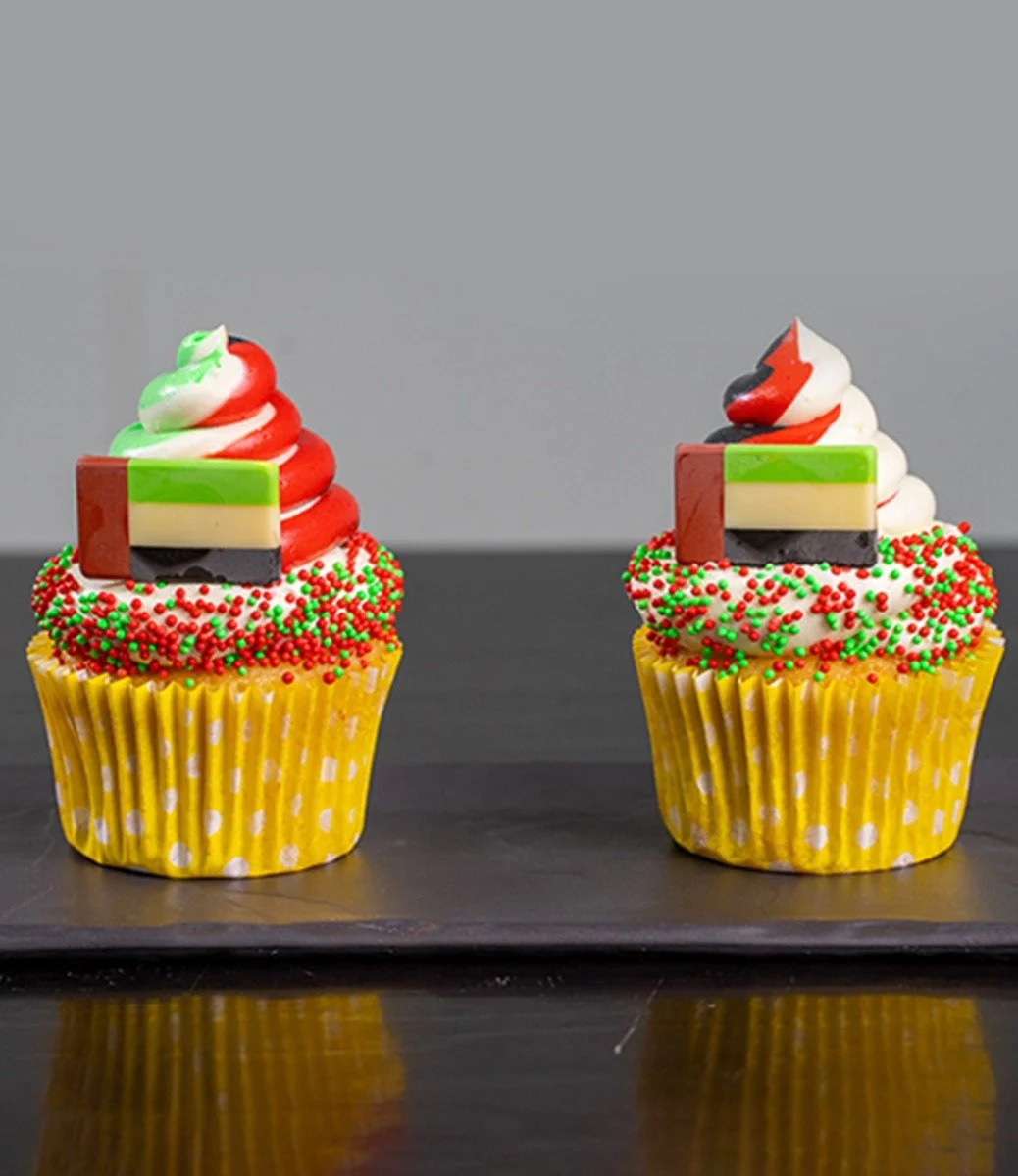National Day Vanilla Butter Cream Flag Cupcakes by Bloomsbury's