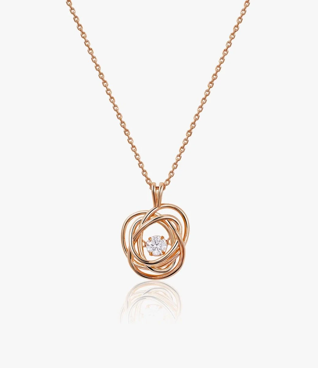 Fluorite Gold-Plated Infinity Necklace - Rose Gold