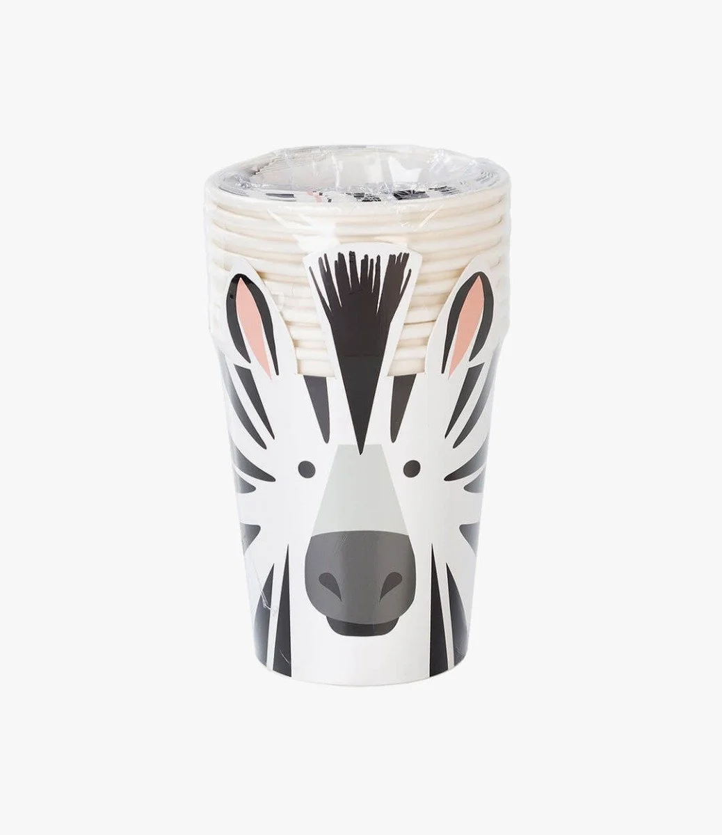 Party Animals Zebra Paper Cups 8pc Pack by Talking Tables