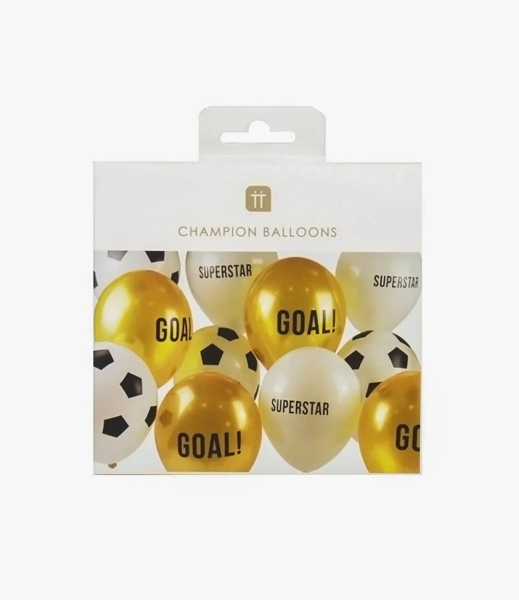 Party Champions Football Balloons 12pc Pack by Talking Tables