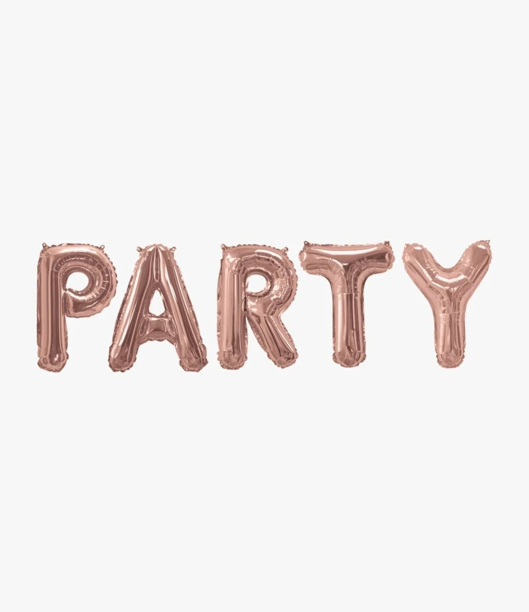 Party Rose Gold Foil Balloon Bunting ( Air Inflated )