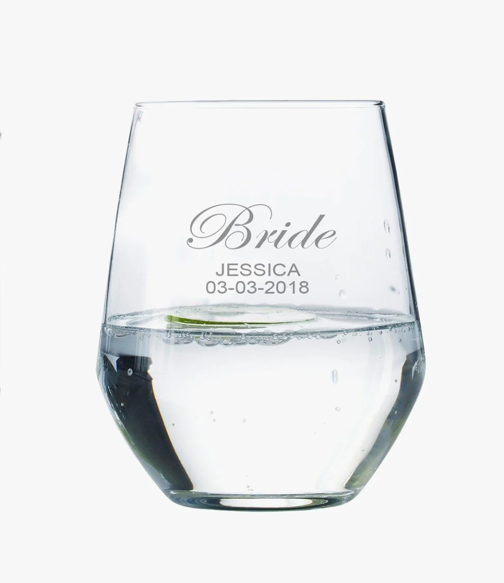 Personalized Bride Glass