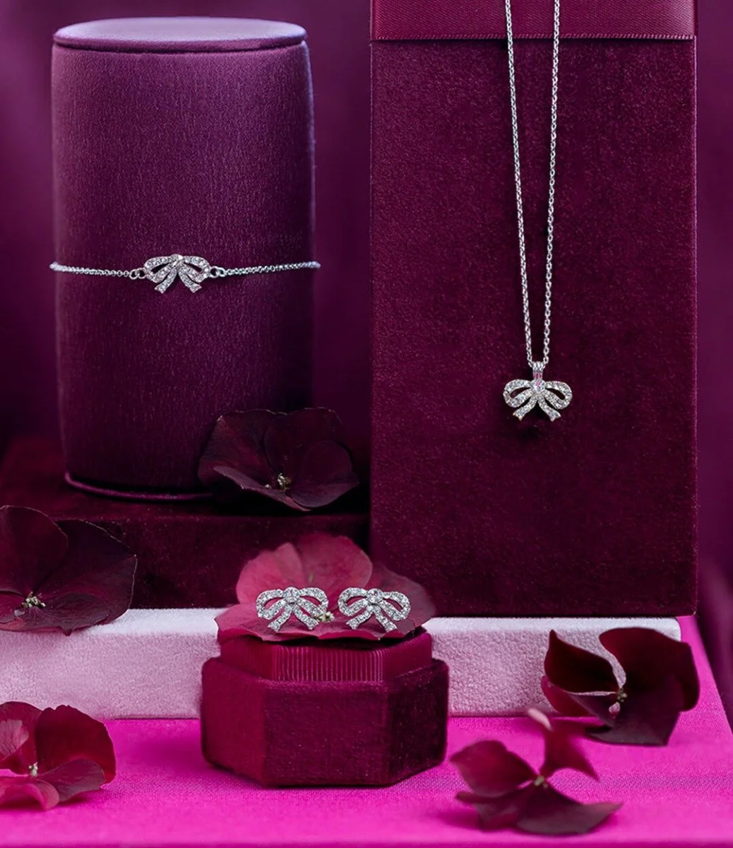 Petite Antoinette Bow 3 PCS Set (silver) By Lily & Rose