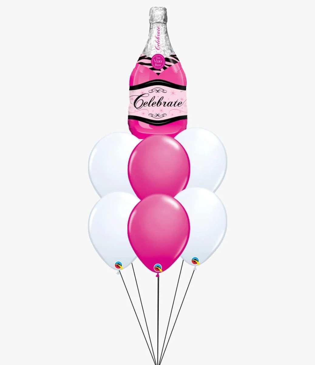 Pink Champagne Celebrate Balloon Bundle
